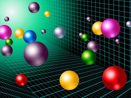 Free Stock Photo of Colorful Balls Background Shows Rainbow Circles And Grid