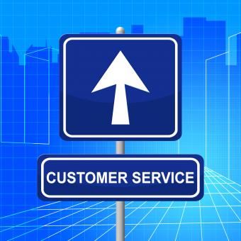 Free Stock Photo of Customer Service Represents Help Desk And Advertisement