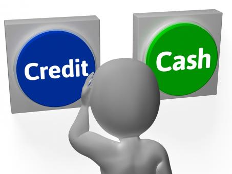 Free Stock Photo of Credit Cash Buttons Show Cashless Shopping Sales