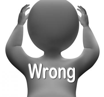 Free Stock Photo of Wrong Character Means Bad Incorrect Or Mistaken