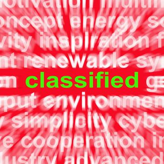 Free Stock Photo of Classified Word Shows Top Secret Or Confidential Document