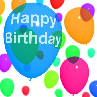 Free Stock Photo of Multicolored Balloons For Celebrating A Birthday