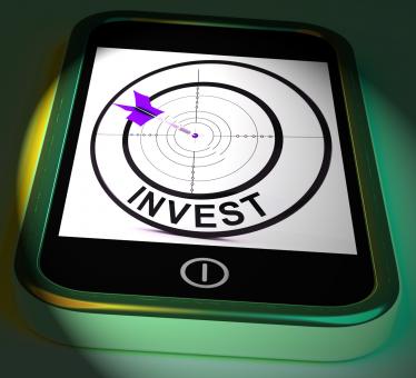 Free Stock Photo of Invest Smartphone Displays Investors And Investing Money Online