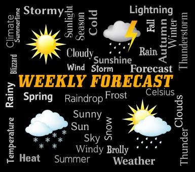 Free Stock Photo of Weekly Forecast Represents Bad Weather And Forecasts