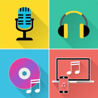 Free Stock Photo of Music Icons Represents Symbol Melody And Track