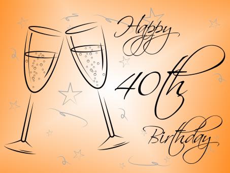 Free Stock Photo of Happy Fortieth Birthday Shows Congratulating Greetings And Parties
