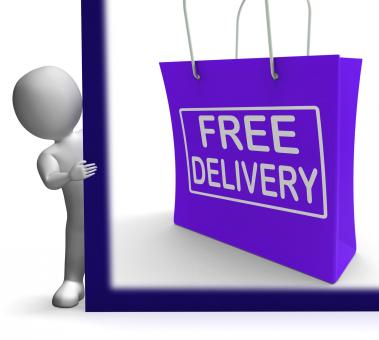 Free Stock Photo of Free Delivery Shopping Sign Showing No Charge Or Gratis To Deliver