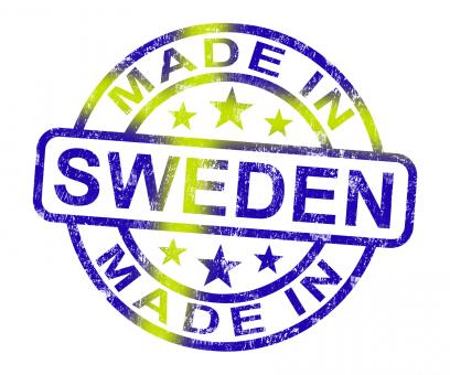 Free Stock Photo of Made In Sweden Stamp Shows Swedish Product Or Produce