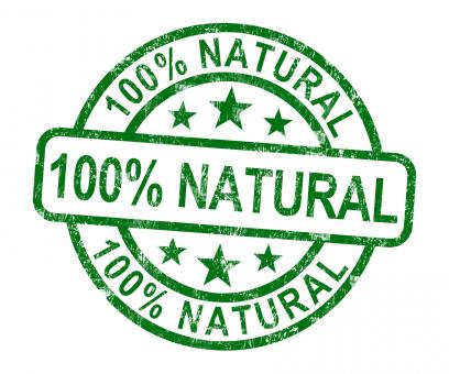 Free Stock Photo of 100 Natural Stamp Shows Pure Genuine Product