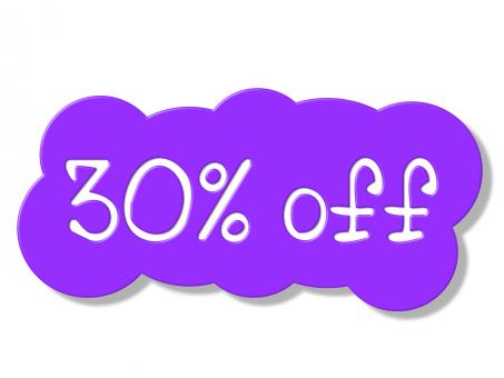 Free Stock Photo of Thirty Percent Off Shows Discount Savings And Promotion