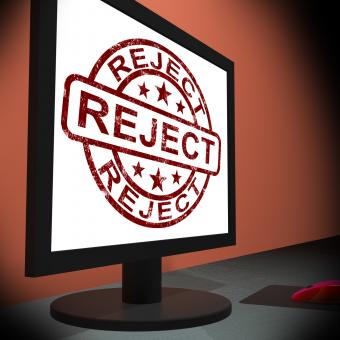Free Stock Photo of Reject On Monitor Shows Disallowed