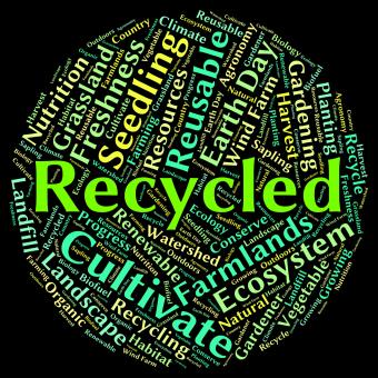 Free Stock Photo of Recycled Word Shows Earth Friendly And Environmentally