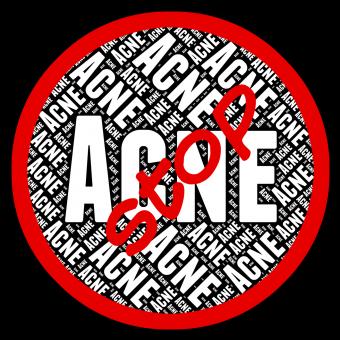 Free Stock Photo of Stop Acne Means Warning Sign And Caution