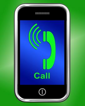 Free Stock Photo of Call On Phone Shows Talk or Chat