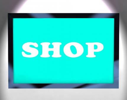 Free Stock Photo of Shop Screen Shows Buying From Store Online