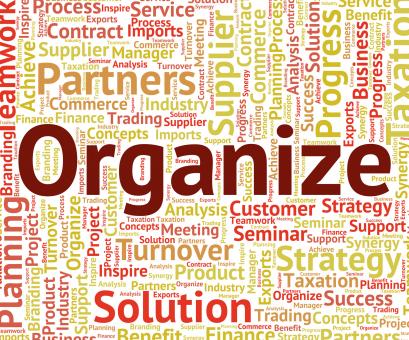 Free Stock Photo of Organize Word Indicates Arrange Organized And Organizing