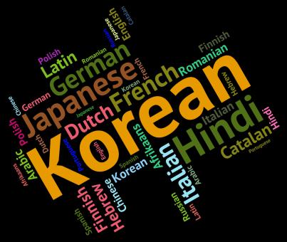 Free Stock Photo of Korean Language Represents Wordcloud Languages And Word