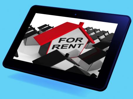Free Stock Photo of For Rent House Tablet Means Leasing To Tenants