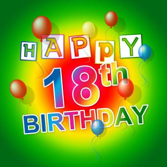 Free Stock Photo of Happy Birthday Indicates 18Th Celebrate And Eighteenth