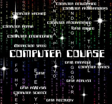Free Stock Photo of Computer Course Shows Connection Courses And Program
