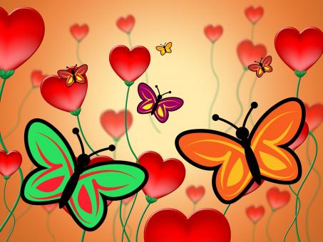 Free Stock Photo of Heart Butterflies Represents Valentine Day And Butterfly
