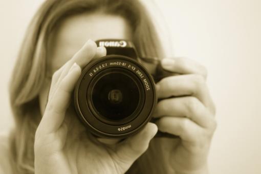 Free Stock Photo of Girl with Camera