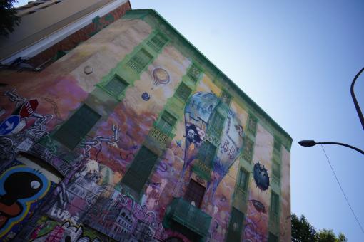 Free Stock Photo of Painted Building Wall