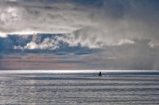 Free Stock Photo of Alone in the Sea