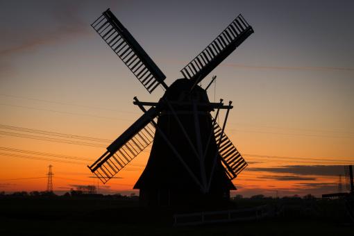 Free Stock Photo of Windmill in Town