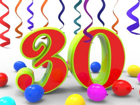 Free Stock Photo of Number Thirty Party Shows Colourful Creative Decoration And Bright Bal
