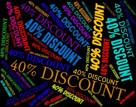 Free Stock Photo of Forty Percent Discount Shows Retail Save And Offers