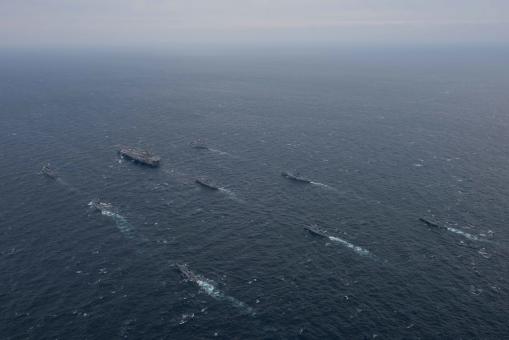 Free Stock Photo of Aircraft Carrier Battlegroup
