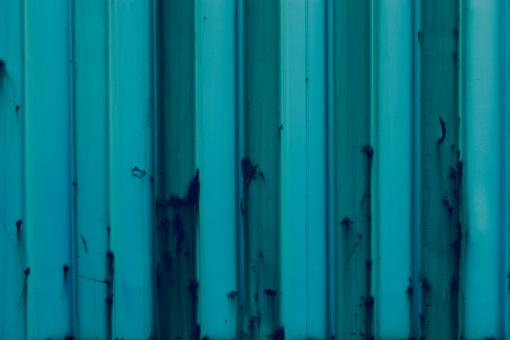 Free Stock Photo of Blue Corrugated Fence Background