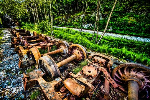 Free Stock Photo of Old Railway Wheels
