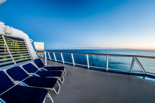 Free Stock Photo of Sunbeds on Cruise Ship