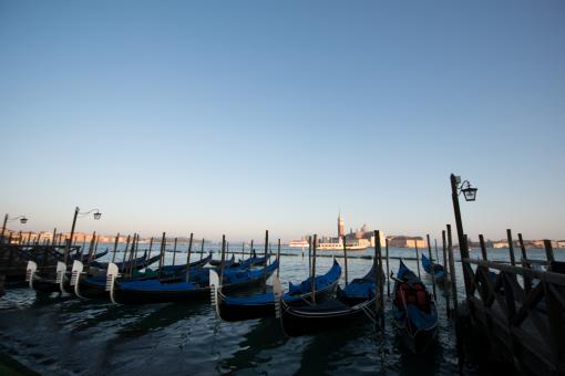 Free Stock Photo of Sunset Gondolas