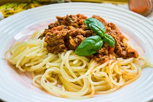 Free Stock Photo of Spaghetti and Meat
