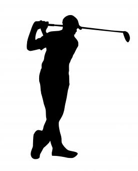 Free Stock Photo of Golf Player Silhouette