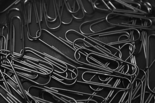 Free Stock Photo of Metal staples  (black & white)