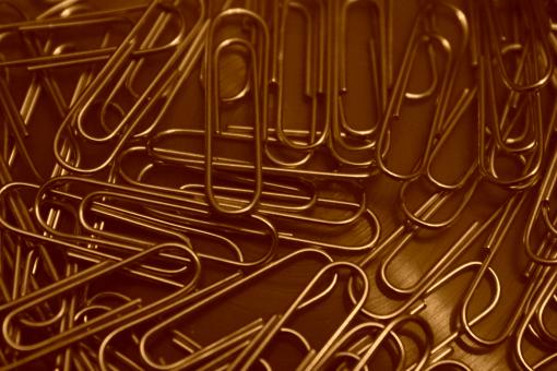 Free Stock Photo of Paperclips made of metal (sepia effect)