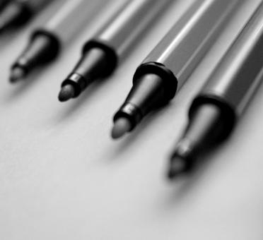 Free Stock Photo of Felt tip Pens -  Black and White