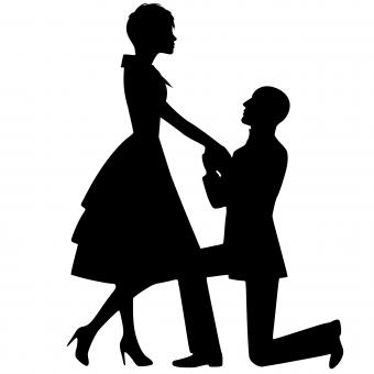 Free Stock Photo of Lovers Silhouette