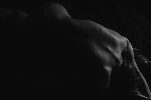 Free Stock Photo of Black and White Dark Woman Body Closeup