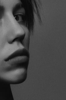 Free Stock Photo of Woman Black and White Portrait