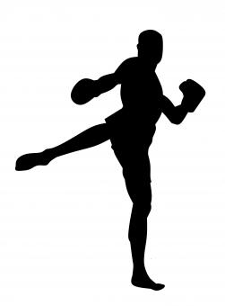 Free Stock Photo of Kickboxing Silhouette