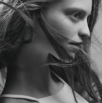 Free Stock Photo of Black and White Girl Portrait