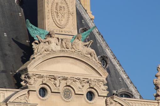 Free Stock Photo of Detail of the Louvre museum building