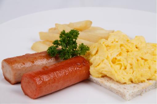Free Stock Photo of Breakfast - Eggs and Sausages