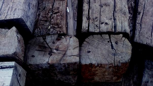 Free Stock Photo of Old Wooden Logs Background