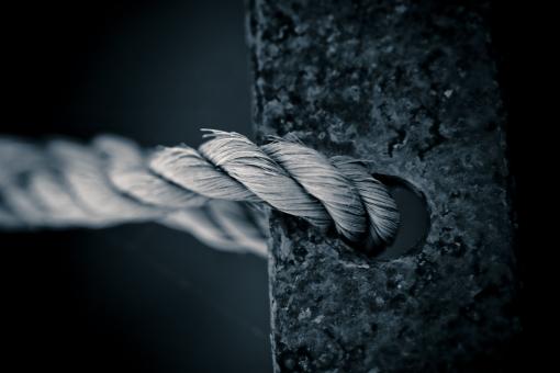 Free Stock Photo of Rope Tied to Metal